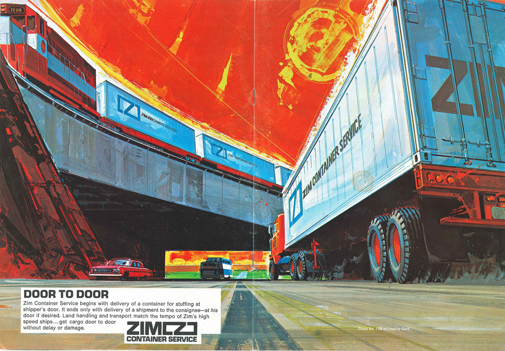 Advertisement for ZIM's groundbreaking Container Service